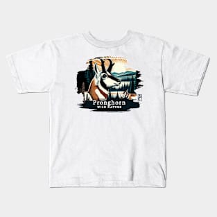 Pronghorn - WILD NATURE - PRONGHORN -4 Kids T-Shirt